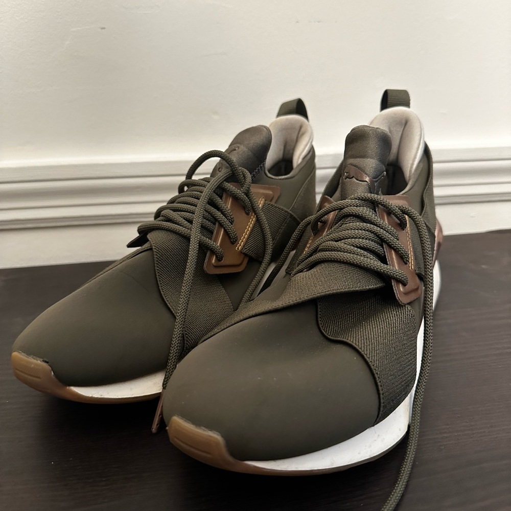 Puma muse metallic sneakers jade green with copper